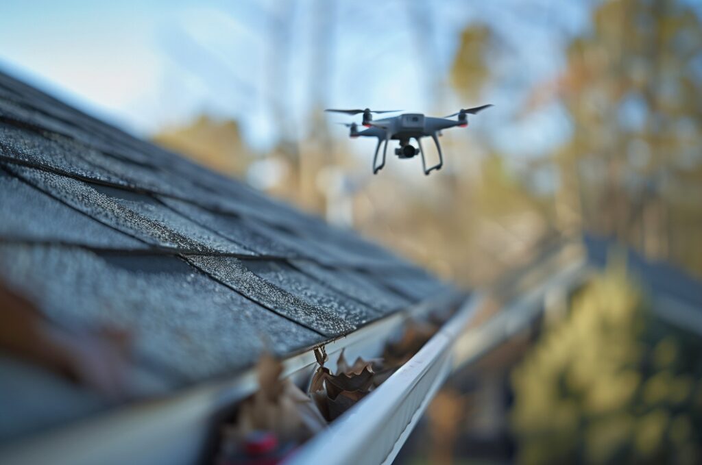 Hightech-Dachrinneninspektion: Drohne im Einsatz
